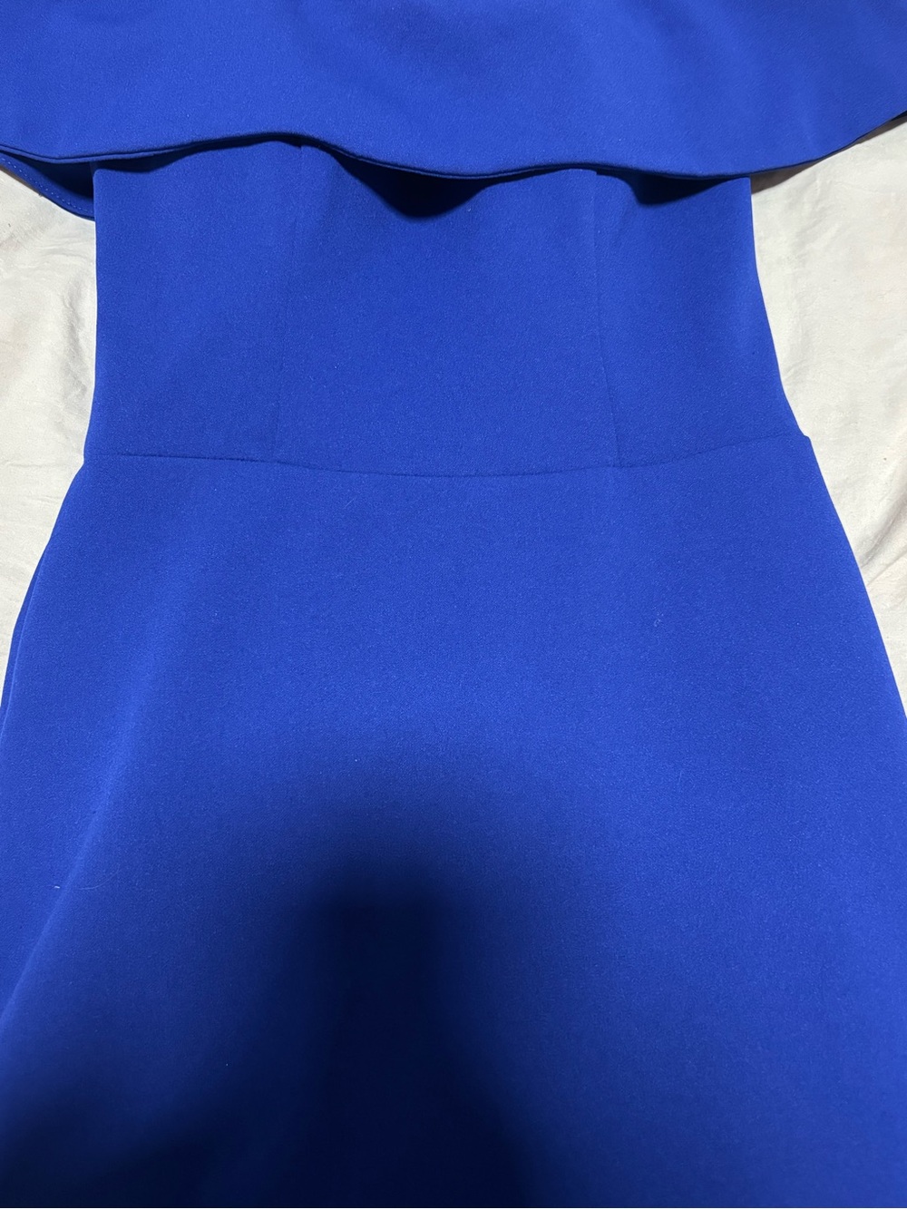 Aqua Off-Shoulder Cobalt Blue Evening Dress - Picture 2 of 5